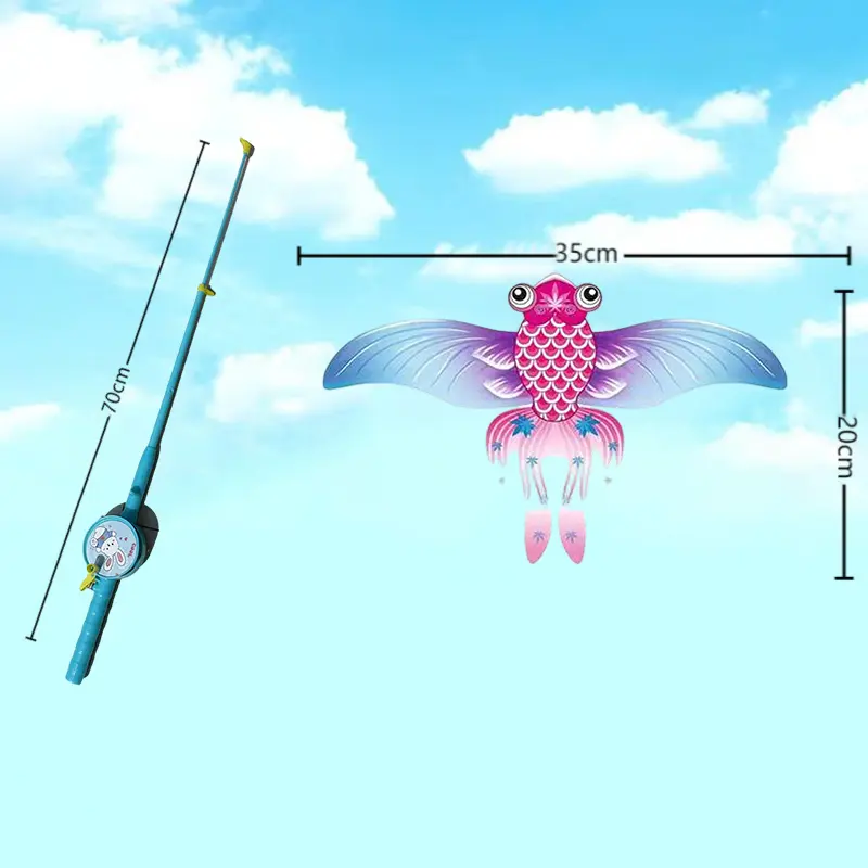 New Children's Dynamic Fishing Rod Kite Toy Outdoor Kite
