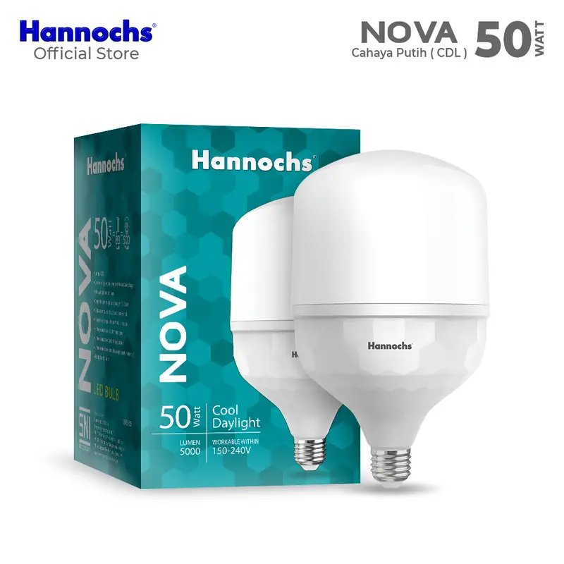 Hannochs Lampu LED Nova 50W Cahaya Putih ( PAKET 3pcs ) 3