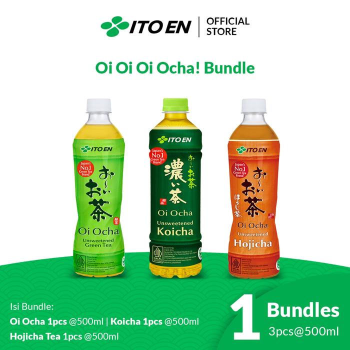Gambar Ito En Paket Green Tea Oi Ocha Family Bundle 3 pcs - Oi Ocha 500ml 1 pcs, Hojicha 500ml 1 pcs, Koicha 500ml 1 pcs dari ITO EN Indonesia Kota Administrasi Jakarta Pusat Tokopedia