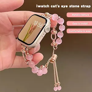 COD Crystal Beaded Strap for i-Watch Metal Chain Watch Band i-Watch Ladies Strap 38/40/41/42/45/46/49mm