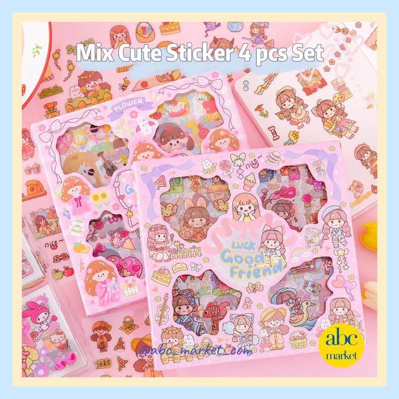 Sticker Wsap Comel Cute Sticker 4pcs Waterproof Random Stickers Murah Comel Notebooks ...
