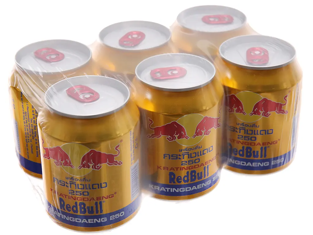 LỐC 6 LON REDBULL BÒ HÚC VIỆT 250ML thaimoi nước top tăng nuoc tang