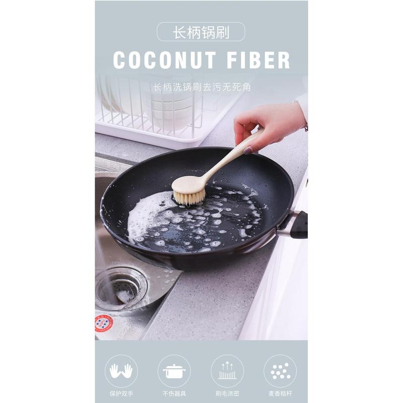 Dụng Cụ Chà Nồi Cán Gỗ, Đa Năng, Bàn Chải Làm Sạch Nhà Bếp, Dầu Chống Dính, Cán Dài, Bàn Chải Rửa Bát, Bàn Chải Nồi Lông Mềm, Dụng Cụ Ma Thuật Làm Sạch Nồi 9