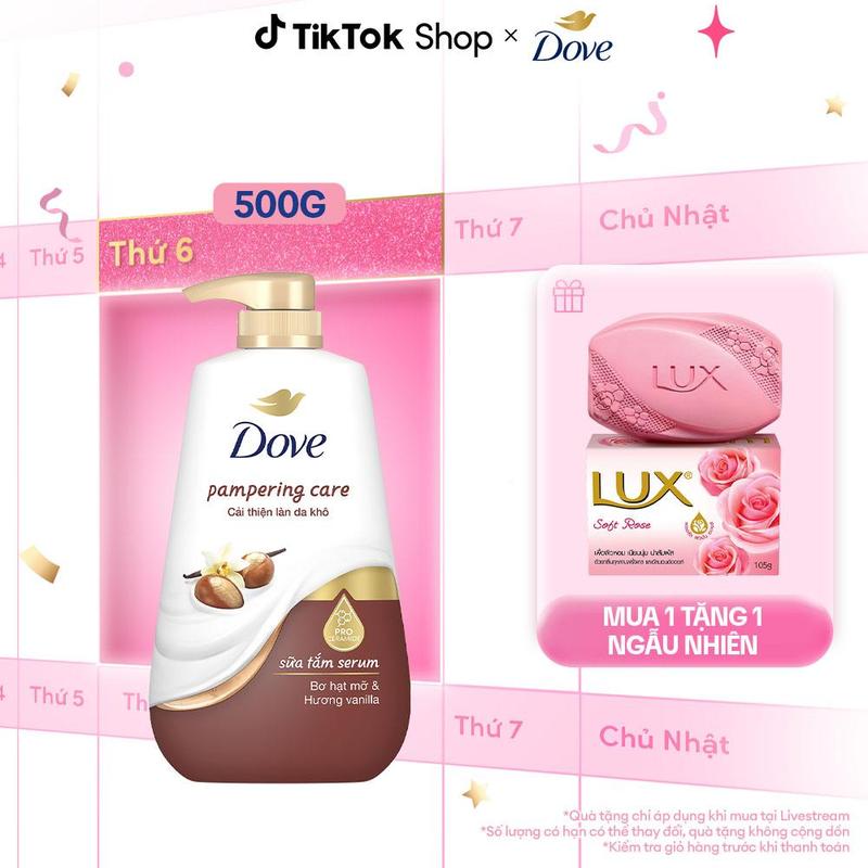   KOL Live 2  Sữa Tắm Dưỡng Thể Dove Pampering Care Với Bơ Hạt Mỡ & Hương Vanilla Giúp Phục Hồi Độ Ẩm Da Khô 500g  2  