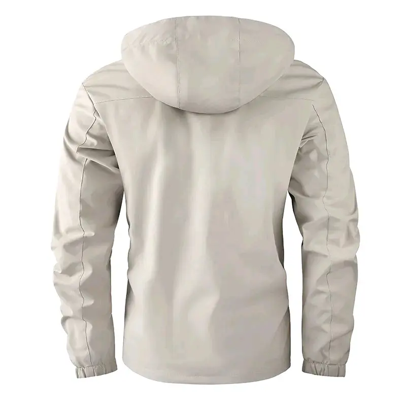 Jaket penahan angin bertudung pria, jaket fashion kasual luar ruangan lembut cangkang musim dingin hangat bulu tebal Nyaman 1