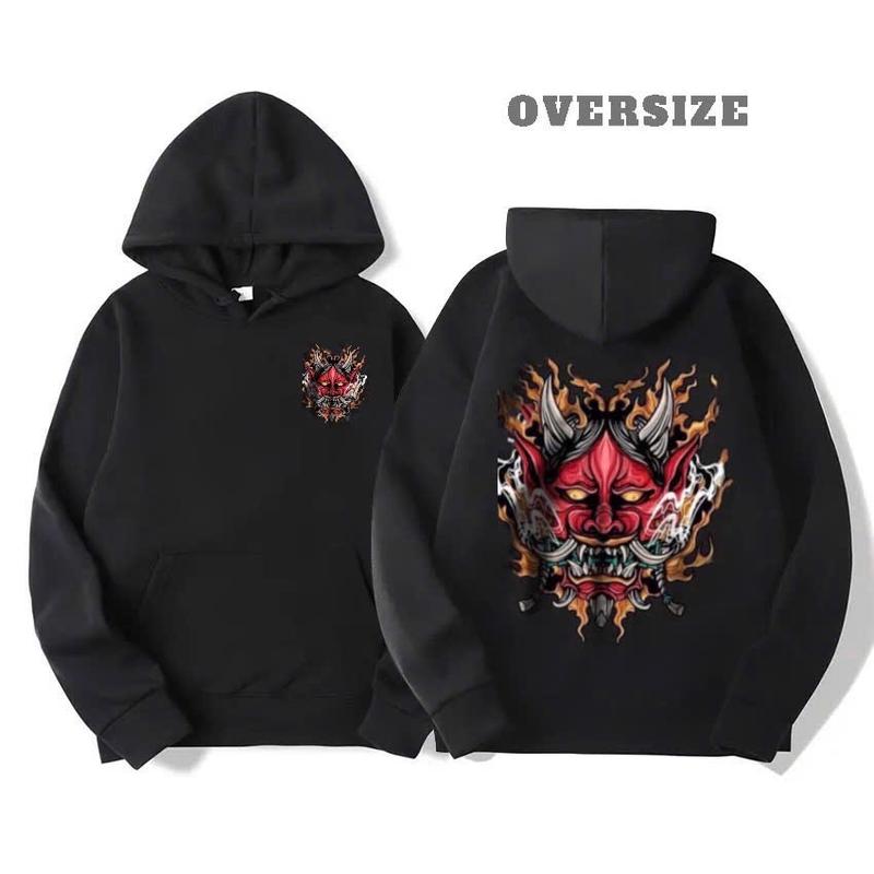 ÁO KHOÁC HOODIE NỈ MẶT QUỶ LỬA CAM FORM RỘNG UNISEX CHO CẢ NAM NỮ MẶC ĐỀU ĐẸP CÓ BIGSIZE Menwear