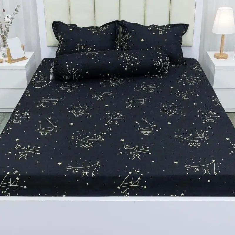 Bộ chăn ga cotton poly xinh xắn Cung hoàng đạo 0