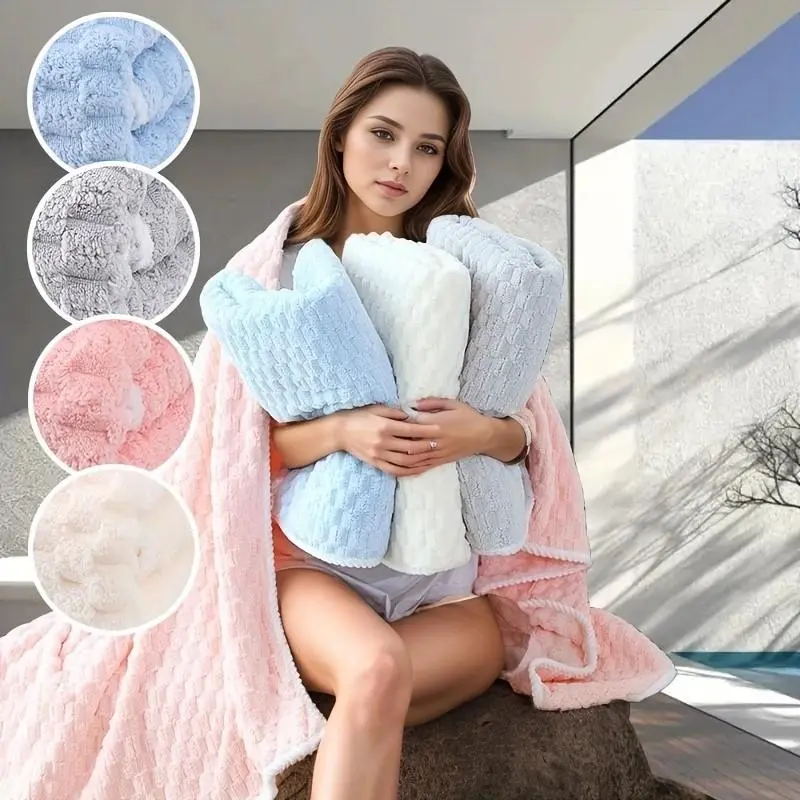 Soft Microfiber Bath Towel, 4 Counts/set Colorful Large-size Bath Towel, Water Absorbent Fast Drying Towel for Beach, Bathroom, Camping, Spa, Gym 2