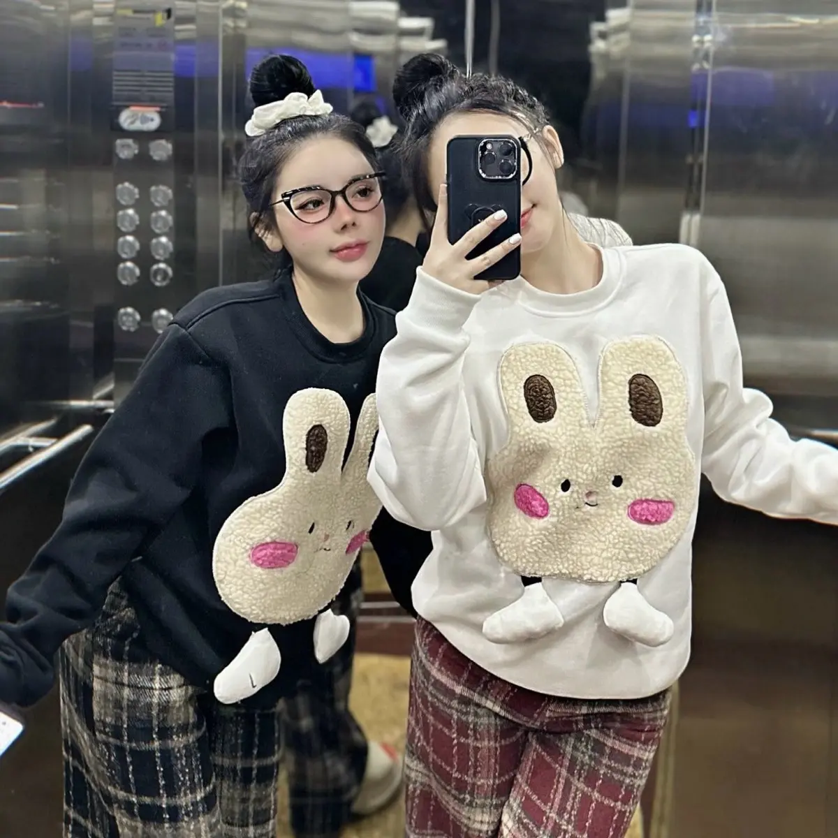 Sét áo nỉ thỏ quần kẻ lông
