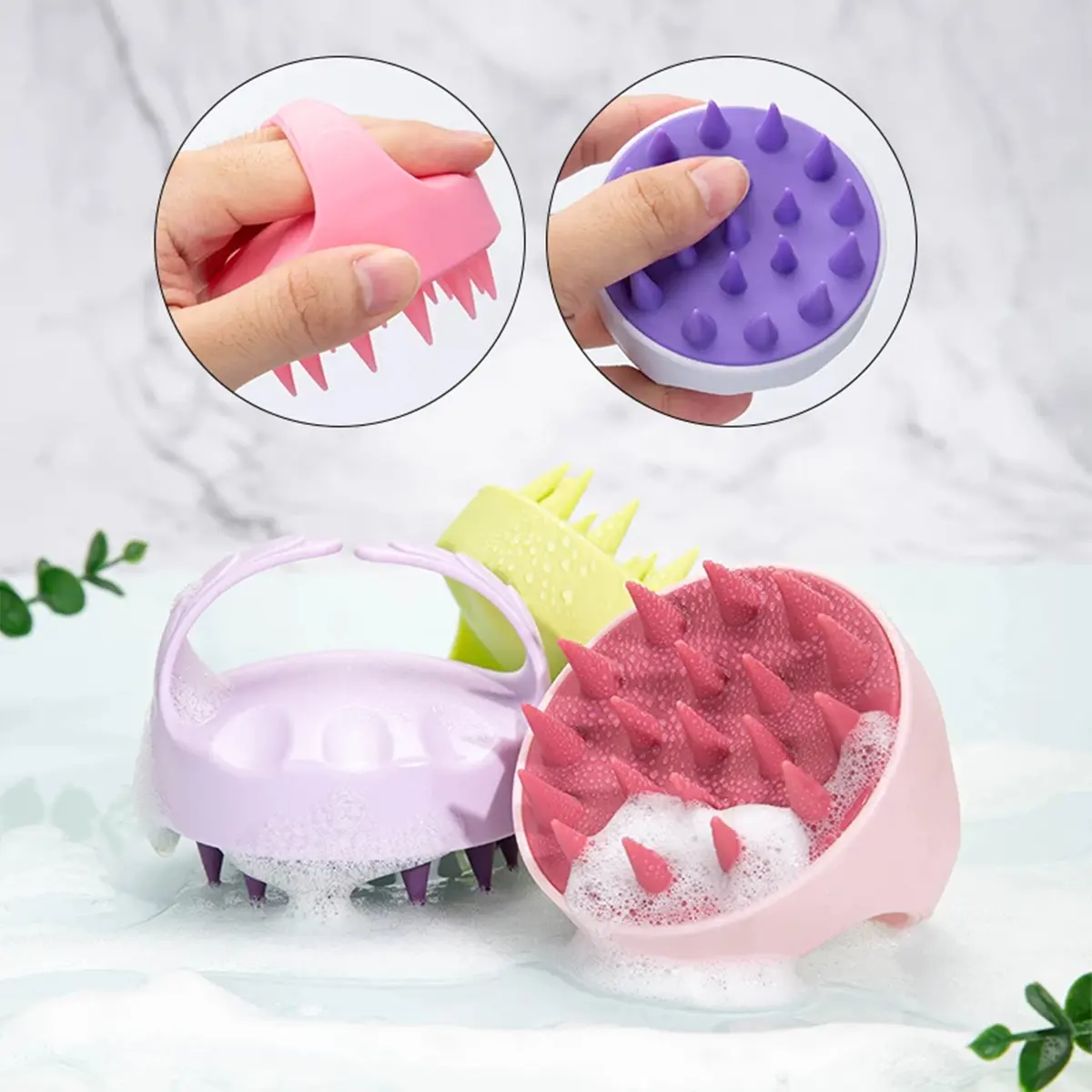 Shampoo Head Scalp Massage Brush Silicone Soft Skin Friendly Hair Washing Massager Comb SPA Massage Brush Beauty Hair Tool Salon Accessory