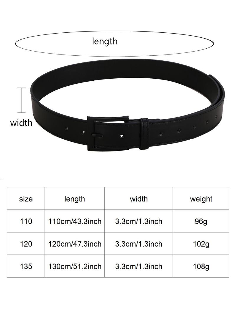 Product Introduction of Women's Solid Color PU Leather Belt, Fashionable Casual Waistband for Jeans Trousers, Trendy All-match & Exquisite Belt for Birthday Gift 1