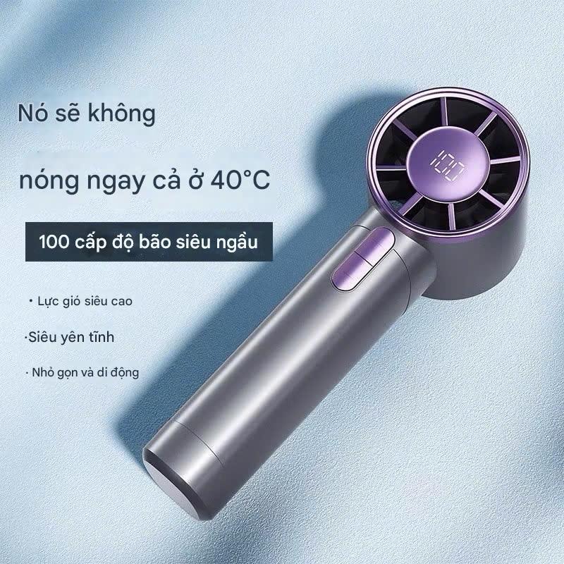 ASALAVN Quạt phản lực cầm tay Quạt Turbo có thể sạc lại, Quạt siêu tốc cầm tay, di động, gió mạnh, tốc độ cao 100 vòng/phút Tốc độ gió Màn hình kỹ thuật số quạt usb mobile Phụ Kiện-FN-32-01 3