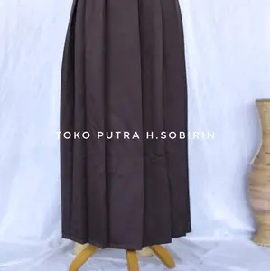 Rok Rempel Coklat Pramuka Panjang Sekolah SD Pinggang Karet Bahan Elemen Premium Licin dan Adem