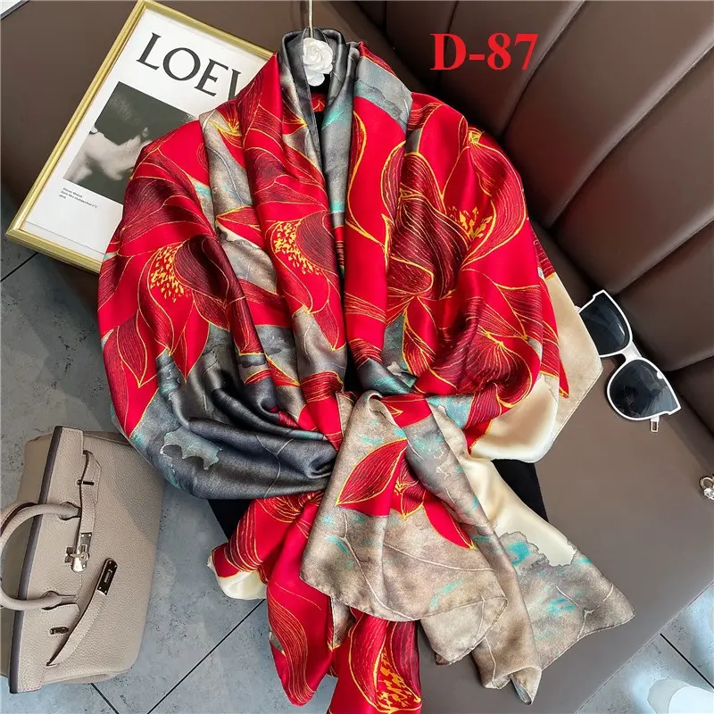 Khăn lụa dài 90x180cm cao cấp cho quý cô sang trọng Khăn Choàng Quàng Cổ Hoa