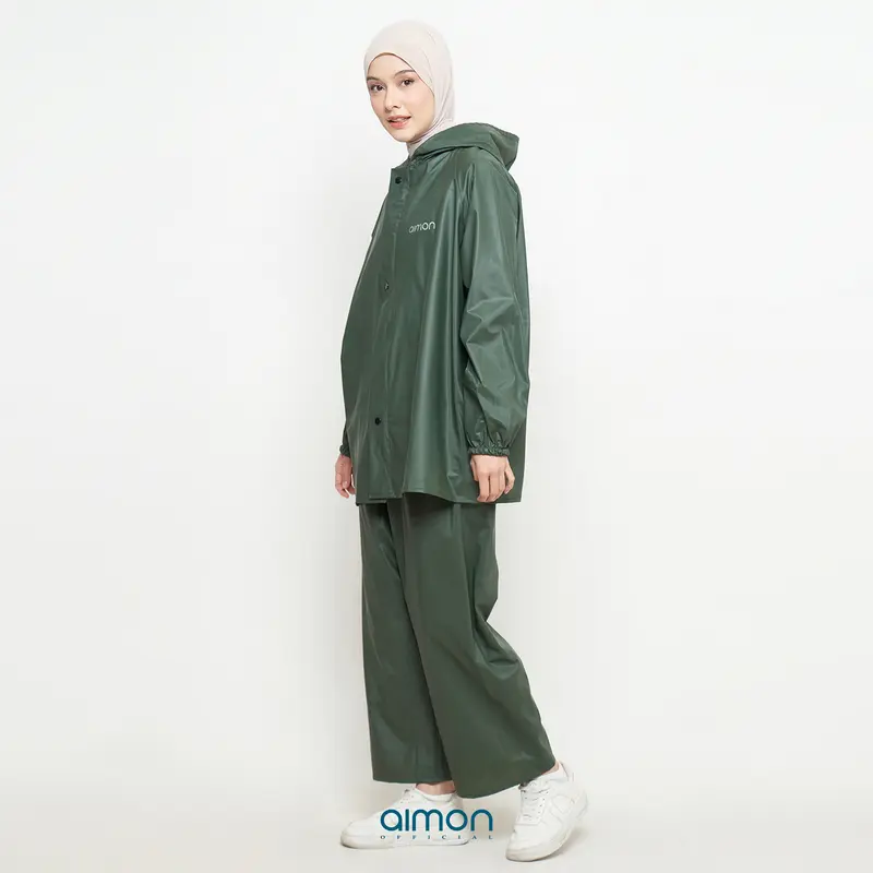 Aimon Jas Hujan Pria Wanita Setelan Dewasa PVC Tahan Air Sepeda Motor Raincoat 3