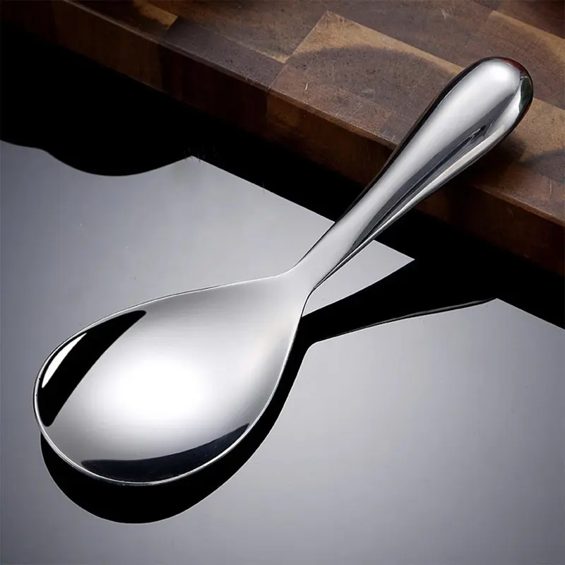 Muỗng Xới Cơm, Chất Liệu Thép Không Gỉ, Kích Thước Lớn, Thích Hợp Cho Súp Và Cơm, Muỗng Phục Vụ, Có Bộ Lọc PP, Đa Chức Năng, Muỗng Tách Cơm Chống Dính, Cho Nhà Bếp Và Gia Đình 3