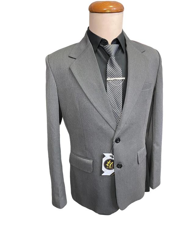 Bộ vest nam 2 nút form suông chất liệu vải kaki cao cấp tặng combo phụ kiện cà vạt ghim cài hộp đựng Áo Menswear Quần