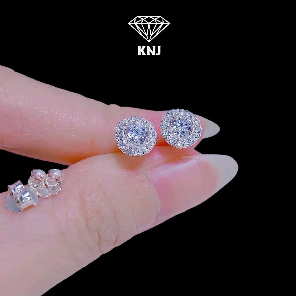 BD029 bông tai chốt đẩy halo 6li5 xikim