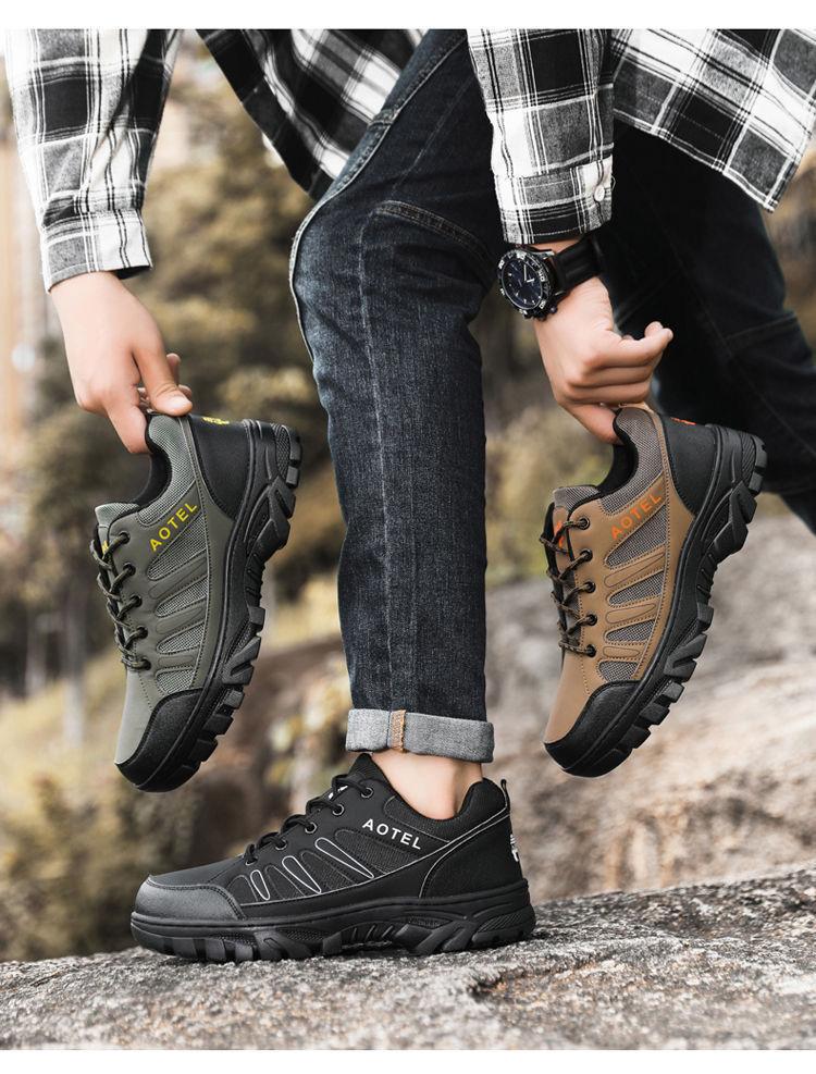 Product Introduction of 2024 New Men's Sneaker Hiking Shoes Casual All-Match Travel Labor Protection Leather Shoes Outdoor Work Wear-Resistant Men's Shoes 8