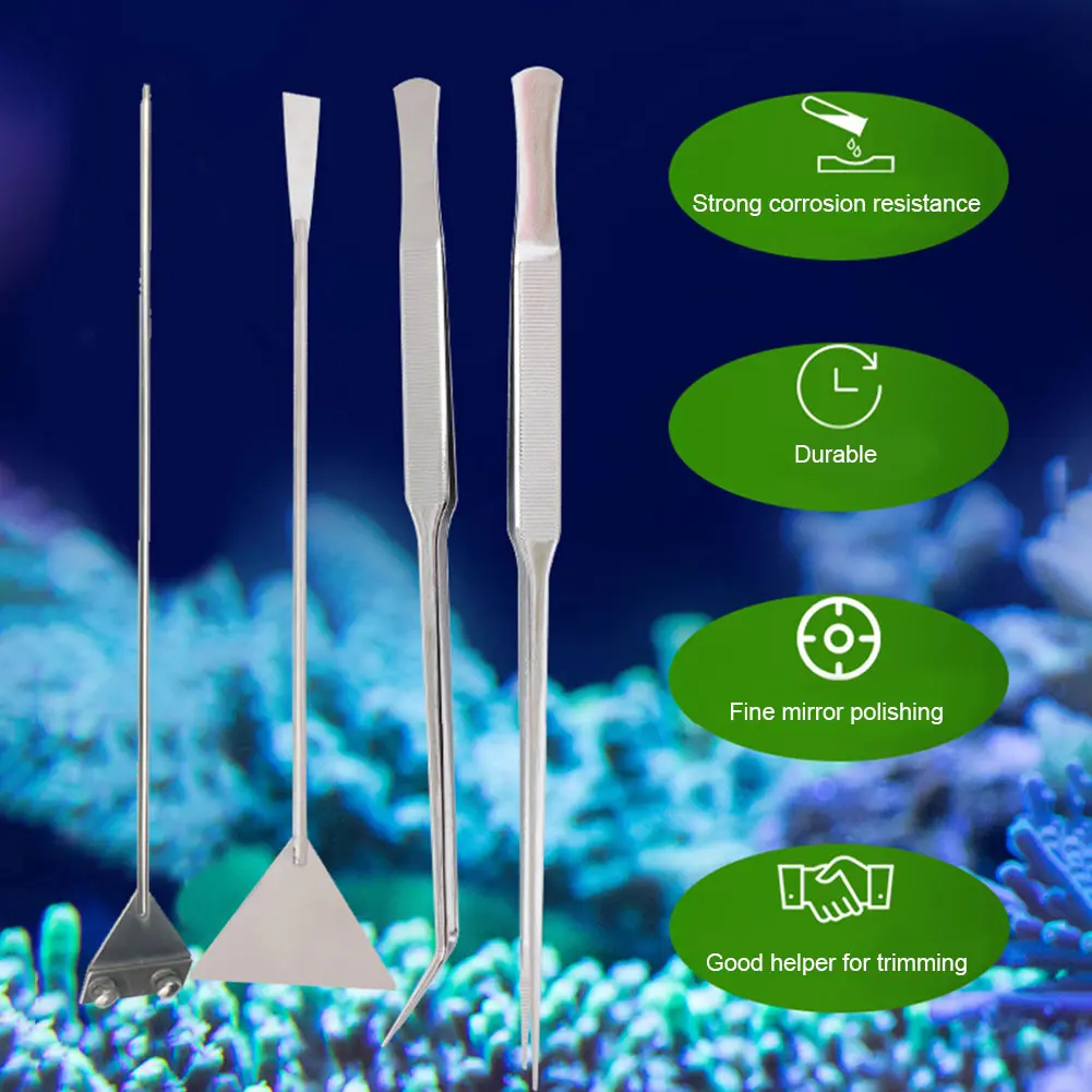 Aquarium Plants Tools Stainless Steel Tweezers Aquascaping Tools for Fish Tank Live Aquatic Plants Grass Clean #426010