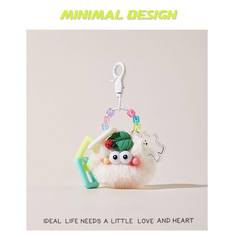 Product Introduction of Original Cute Blush Ladybug Car Briquette Schoolbag Handbag Pendant Plush Doll Pendant Key Ring Doll 4