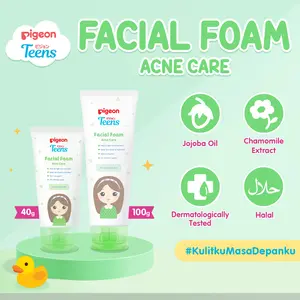 PIGEON TEENS FACIAL FOAM ACNE CARE 40ML| Kulit Berjerawat | Sabun Cuci Muka Remaja | Pembersih Muka Remaja