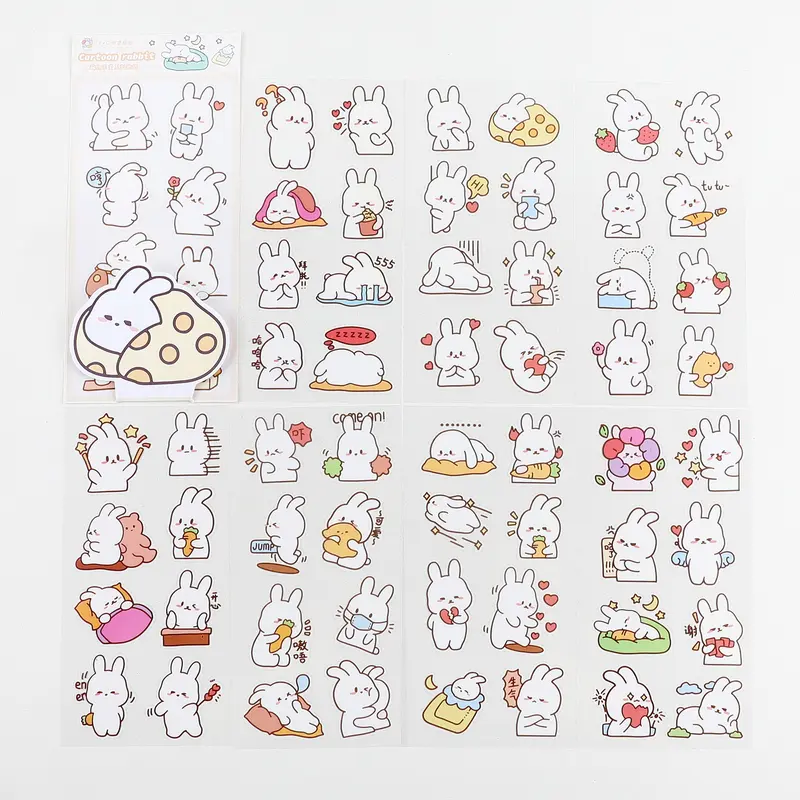 8 lembar stiker pvc motif lucu-lucu Alat Paper Stationery 2