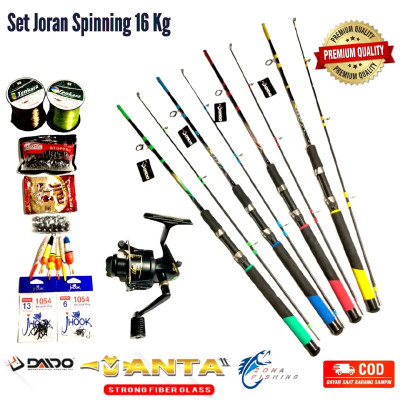 Set Pancing Joran Daido 6-16 kg American Style 120 135 150 165 Cm Fiber Solid 4