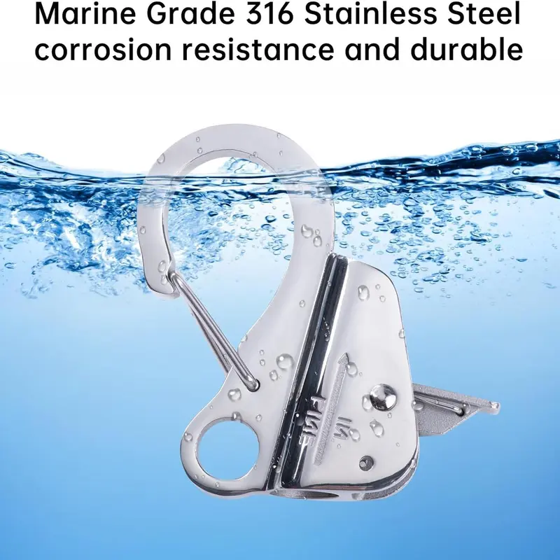 Stainless Steel Boat Hook, 8000lb Capacity Telescoping Stainless Steel Boat Hook, Compact Marine Accessory for Kayaks, Pontoons & Small Boats 6