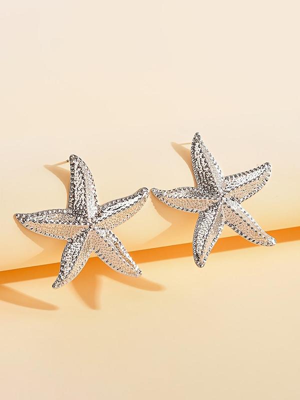 Starfish Design Stud Earrings, Fashionable Jewelry for Women, Daily Clothing Decor, Trendy All-match & Exquisite Jewelry for Birthday Gift 2