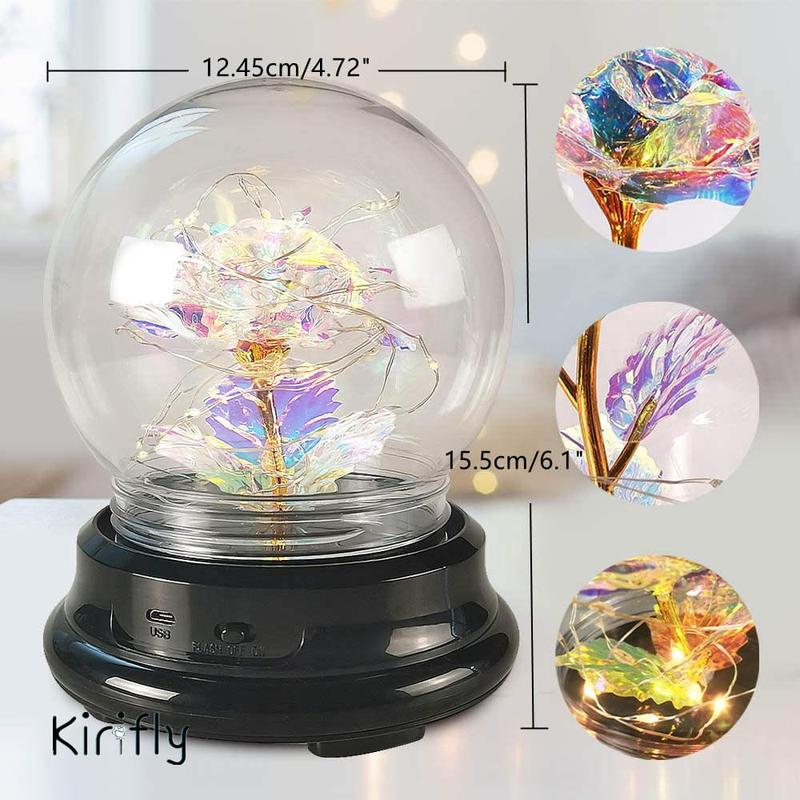 Rose Ball LED Light Decor, Creative Decorative Ball for Home Party Wedding Festival Gifts [Batteries/USB Powered, without Battery] 2