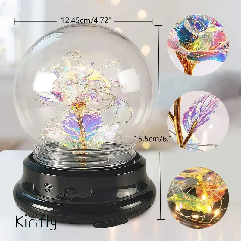 Rose Ball LED Light Decor, Creative Decorative Ball for Home Party Wedding Festival Gifts [Batteries/USB Powered, without Battery] 2