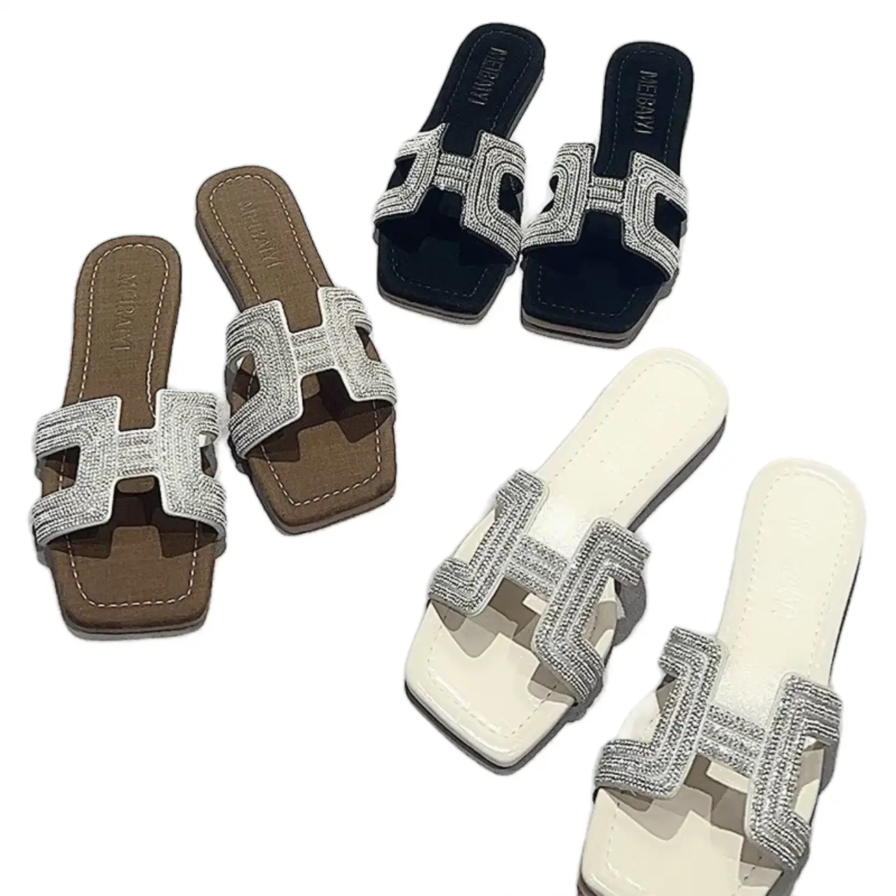 Dép lê Bảng Quai Chữ H đính đá ( size 35-39) DéP Nữ Có Quai Women Slipper Shoes GiàY depnuhottrend 2023
