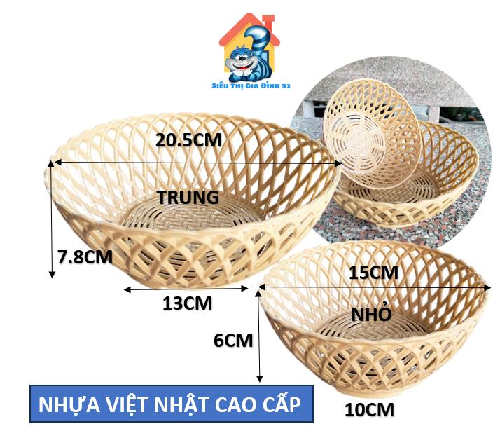 Rổ nhựa tròn giả mây Việt Nhật , rổ đựng hành tỏi rau củ tiện lợi