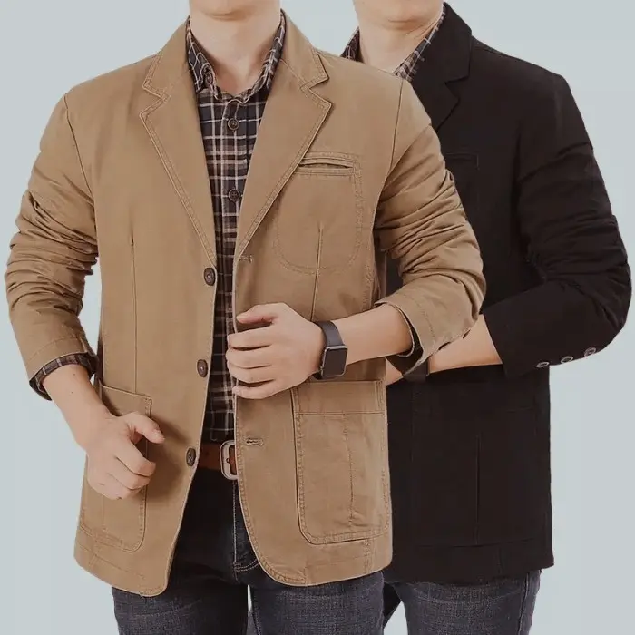 jas blazer pria terbaru - coklat tua - terlaris terbagus - prevail ori Kancing Katun Hitam Casual