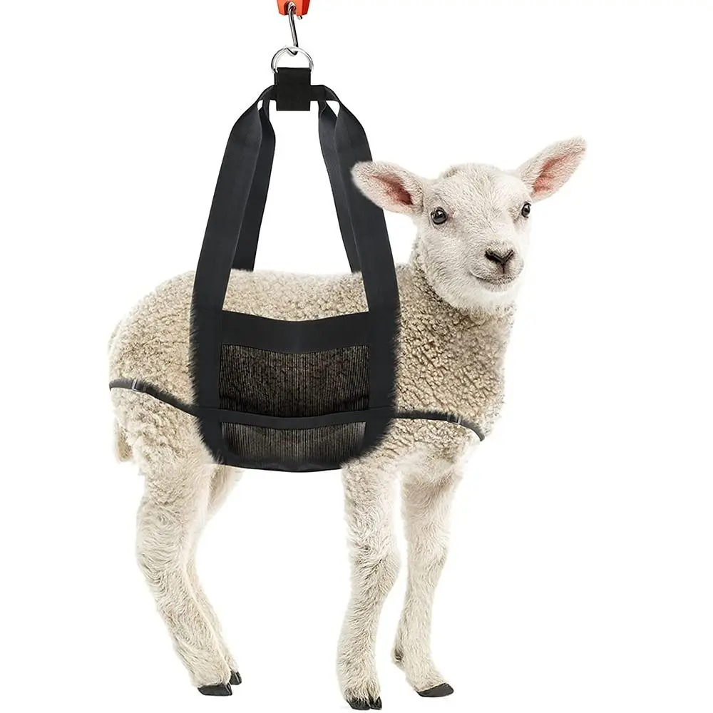 New Adjustable Weighing Sling Convenient Black Animals Weighing Strap Durable Livestock Hang Scale for Weighing Calf Lambs Newborn