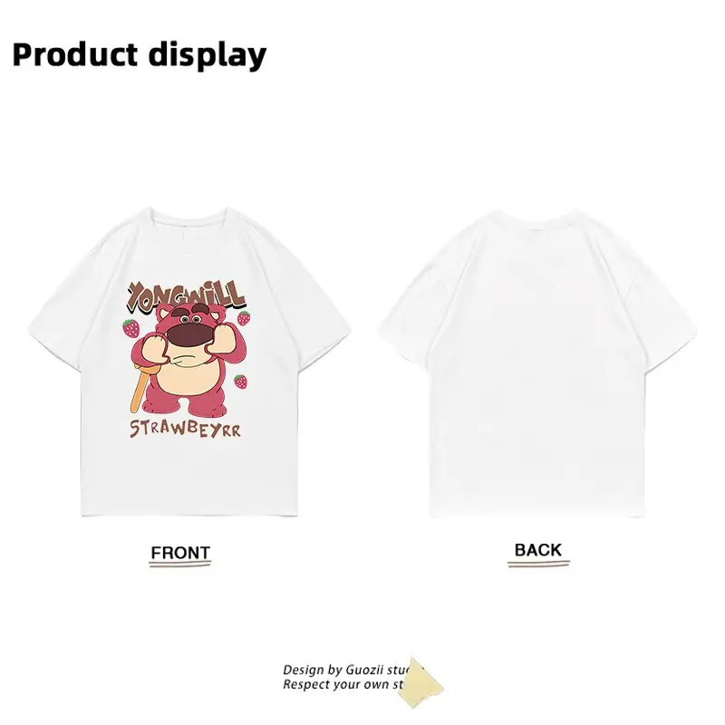 T-shirt Young Lotso Strawberry Oversize Kaos Pria Wanita Kaos gaya liburan Kaos kasual kasual 1