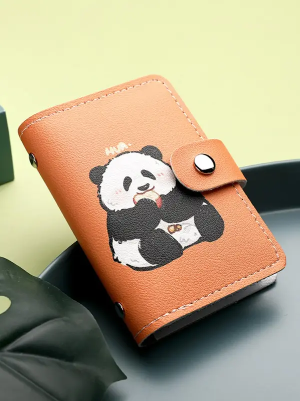 Women's Cute Cartoon Panda Pattern Card Holder, Large Capacity Card Holder, Casual Trendy Versatile High-quality Daily Wallet 8