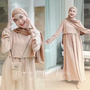 Gamis Zafina Dress Remaja Kekinian Katun Pollymikro Muslim Tebal