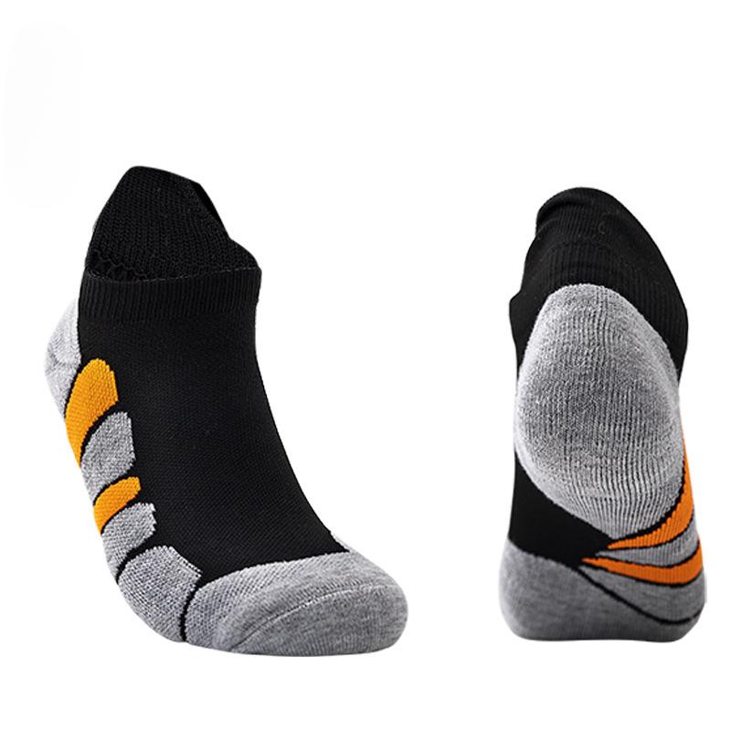 Fashionable color blocking thick sole anti slip and odor proof low cut sports socks, outdoor sports socks, sweat absorbing basketball socks, running fitness socks 5