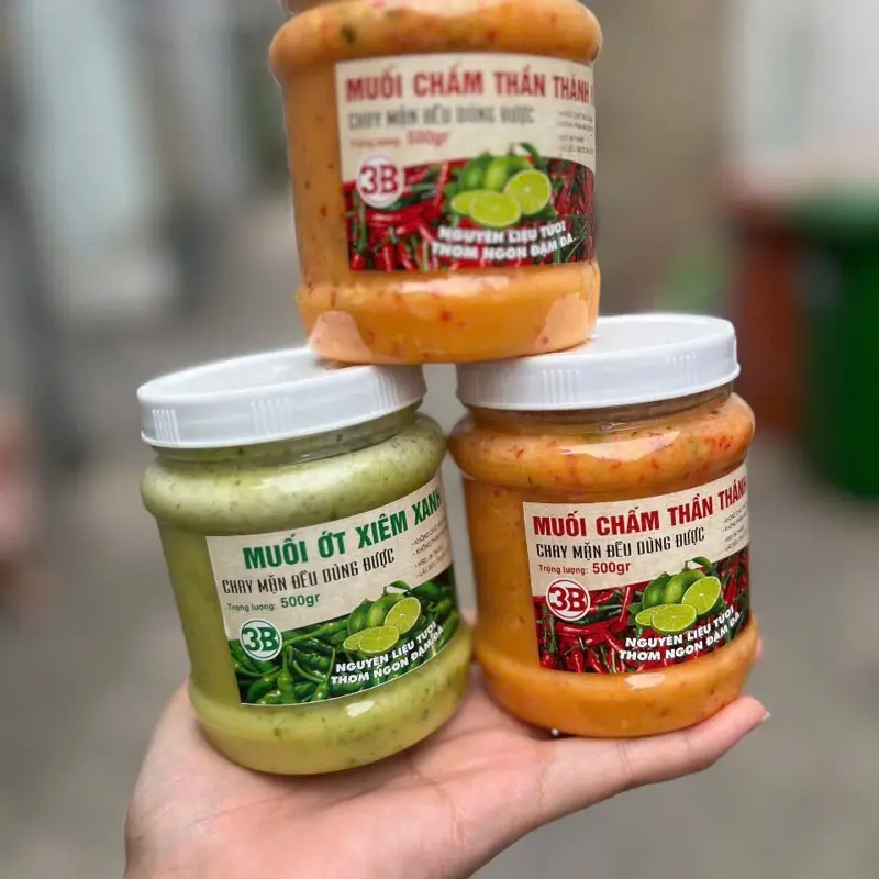 2 Hũ muối Chấm Ớt Xanh và Ớt Đỏ Muối chấm thần thánh 8