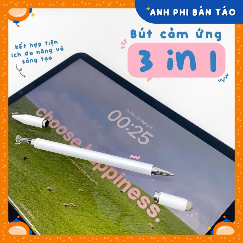 Bút Cảm Ứng Đa Năng 3IN1 Tương Thích Điện Thoại Máy Tính Bảng Laptop
