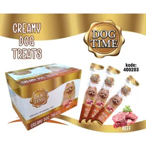 DOGTIME CREAMY 15 GR Dog Snack Cemilan Treats Wet Liquid Food Topper Makanan Anjing Basah