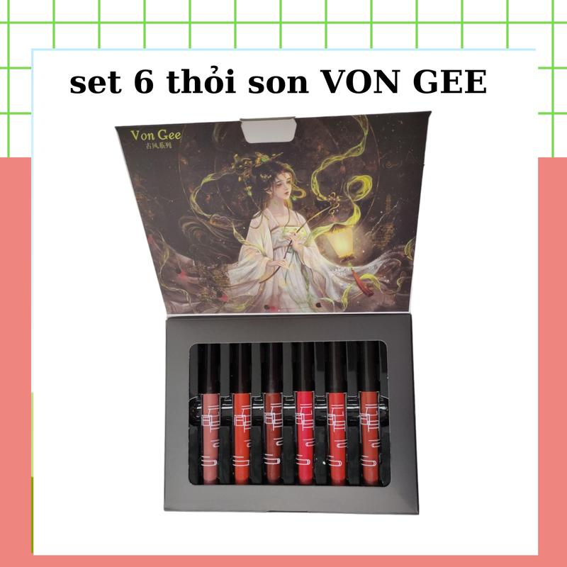 set 6 thỏi son lì VON GEE (6 thỏi son là 6 màu khác nhau)