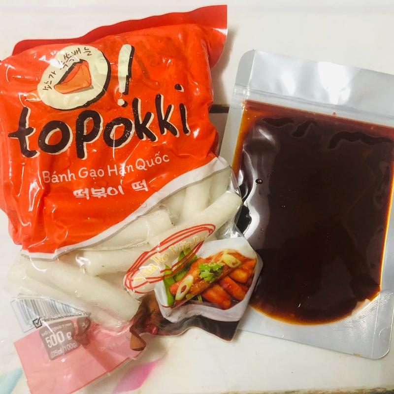 Combo bánh gạo SANNADLE SAN 500gr + Sốt cay Hàn Quốc 100gr