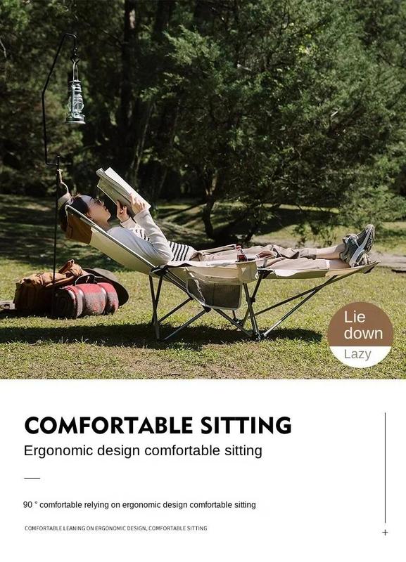 Product Introduction of Outdoor Folding Chair Portable Adjustable Recliner 2 In 1 with Removable Footrest for Camping Fishing Picnic Patio 3