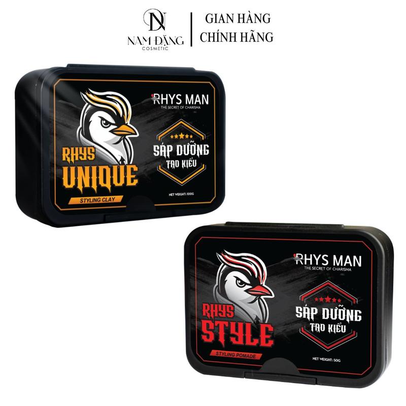  RHYS MAN Sáp dưỡng tạo kiểu vuốt tóc RHYS STYLE Styling Pomade 50g 100g & RHYS UNIQUE Styling Clay 50g 100g 