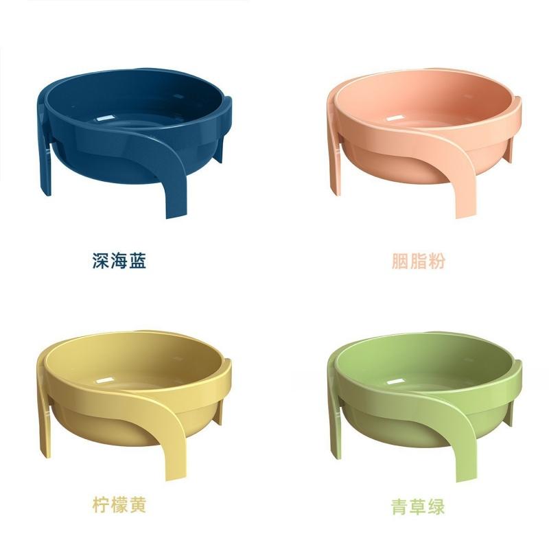 Bát Cho Mèo, Cao, Làm Bằng Nhựa, Chống Va Đập, Có Bảo Vệ Cổ, Thích Hợp Cho Thú Cưng, Phong Cách Morandi, Bát Cho Chó, Dung Tích Lớn, Thích Hợp Cho Cho Ăn Chó, Đồ Dùng Thú Cưng Mèo 5