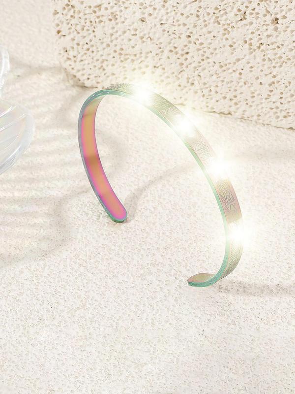 Fashionable C-shaped Cuff Bangle, Bangle for Women & Men, Trendy All-match & Exquisite Jewelry for Birthday Gift 2