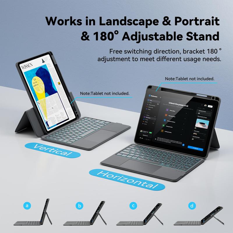 Portable Tablet Keyboards, Removable & Adjustable Bracket Tablet Protective Case, Tablet & Computer Accessories Compatible with iPad 10th Generation 3